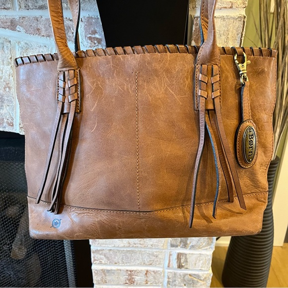 Born Handbags - Born Shoes Brown Genuine 100% Leather Shoulder Bag Purse Tote EUC SATCHEL.